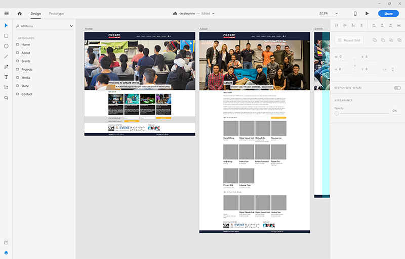 Image of Website Prototyping via Adobe XD